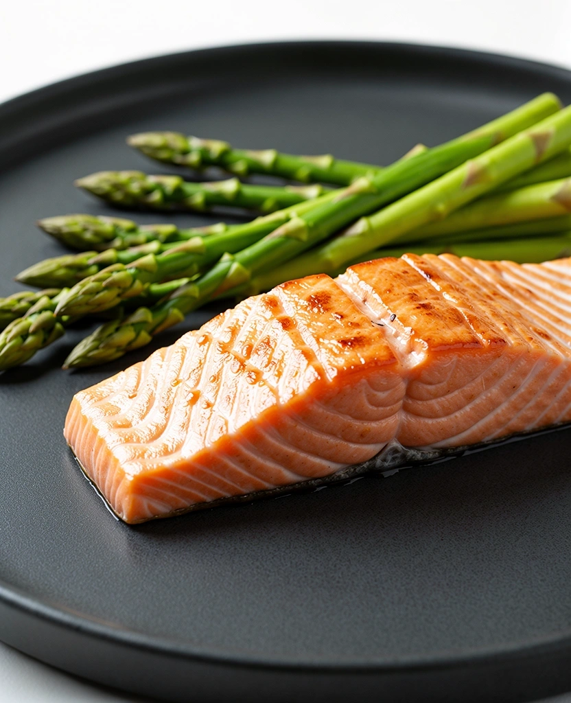 Gedämpfter Lachs mit Spargel